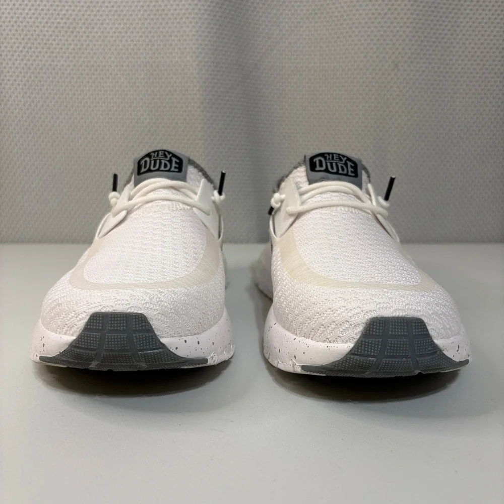 Hey Dude Women Sirocco White Sport Stripe Slip On Sneakers Size 11 Walking Shoes